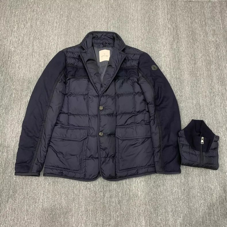 Moncler Moncler Dark Blue Padded Jacket with Design-yf Size US M / EU 48-50 / 2 - 3 Thumbnail