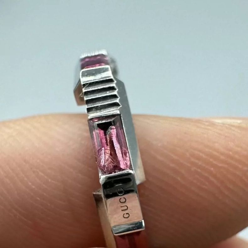 Gucci Gucci Platinum Tourmaline Pink Diamond Ring-yf Size ONE SIZE - 4 Thumbnail