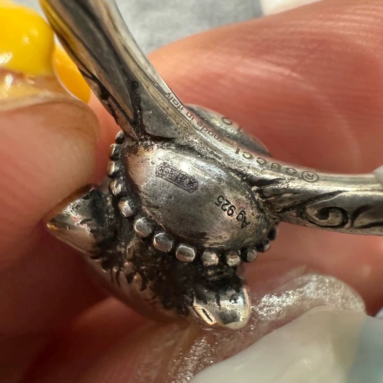 Gucci GUCCI 925 Silver Wolf Head Ring Necklace-yf Size ONE SIZE - 5 Thumbnail