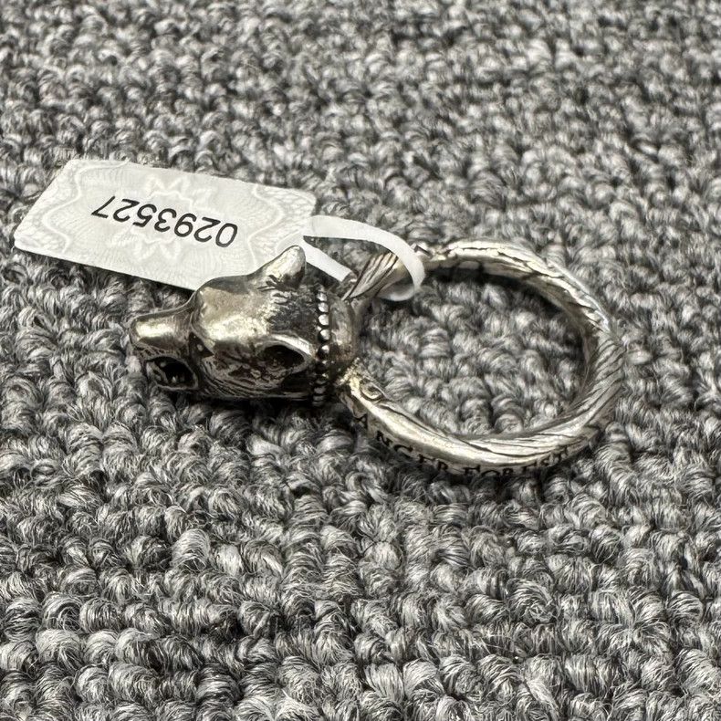 Gucci GUCCI 925 Silver Wolf Head Ring Necklace-yf Size ONE SIZE - 3 Thumbnail