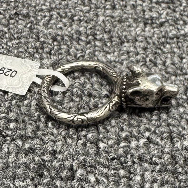 Gucci GUCCI 925 Silver Wolf Head Ring Necklace-yf Size ONE SIZE - 2 Thumbnail