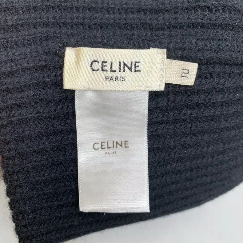 Celine Celine Black Letter Knit Cap Hat-yf Size ONE SIZE - 6 Thumbnail