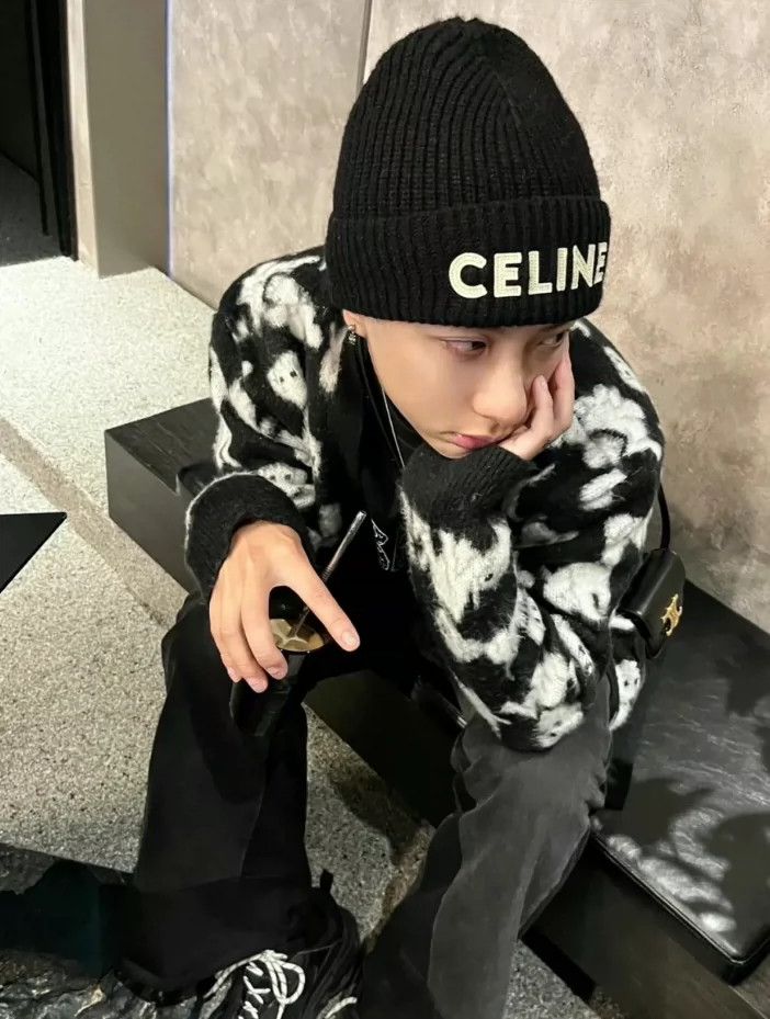 Celine Celine Black Letter Knit Cap Hat-yf Size ONE SIZE - 9 Thumbnail