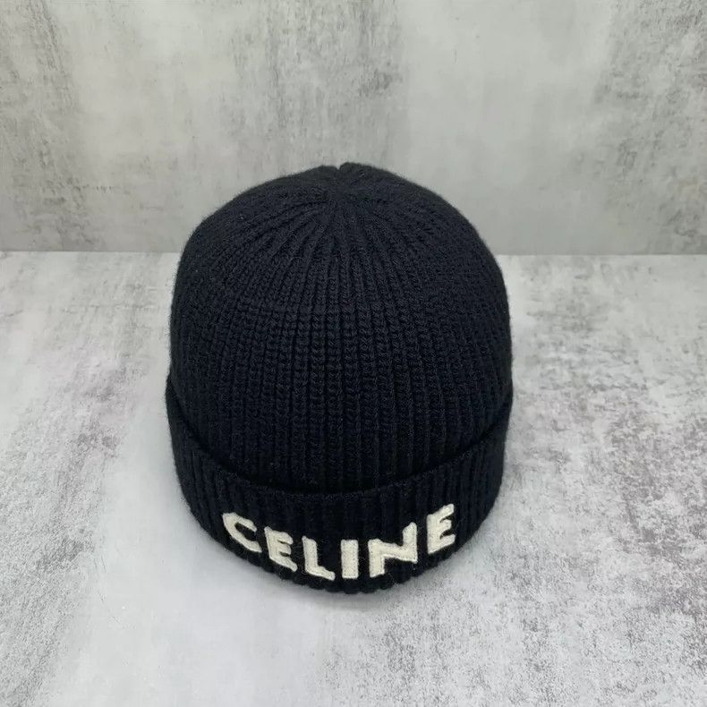 Celine Celine Black Letter Knit Cap Hat-yf Size ONE SIZE - 5 Thumbnail