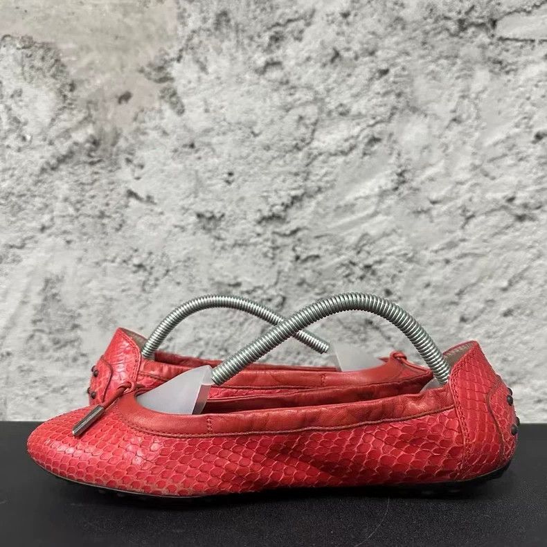 Tod's Tods Red Flat Shoes Size 38-yf Size US 7.5 / EU 40-41 - 5 Thumbnail
