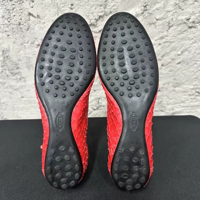 Tod's Tods Red Flat Shoes Size 38-yf Size US 7.5 / EU 40-41 - 7 Thumbnail