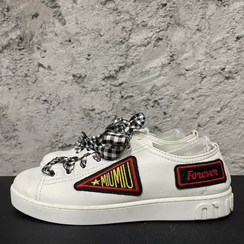 Miu Miu Miumiu White Sneakers with Bow Detail-yf Size US 6.5 / EU 39-40 - 2 Thumbnail
