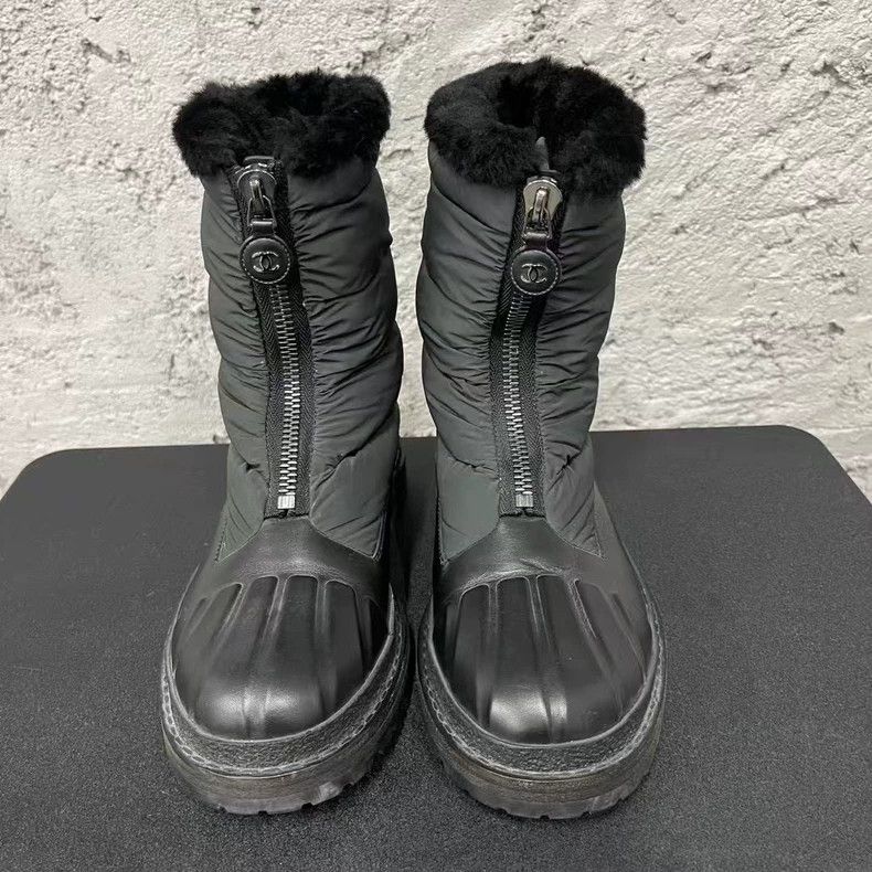 Chanel Chanel Black Cotton Short Boots-yf Size US 7.5 / EU 40-41 - 6 Thumbnail