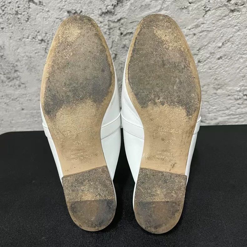 Hermes Hermes Kelly Mules in White Size 35.5-yf Size US 5.5 / EU 38 - 7 Thumbnail