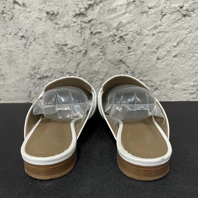 Hermes Hermes Kelly Mules in White Size 35.5-yf Size US 5.5 / EU 38 - 3 Thumbnail