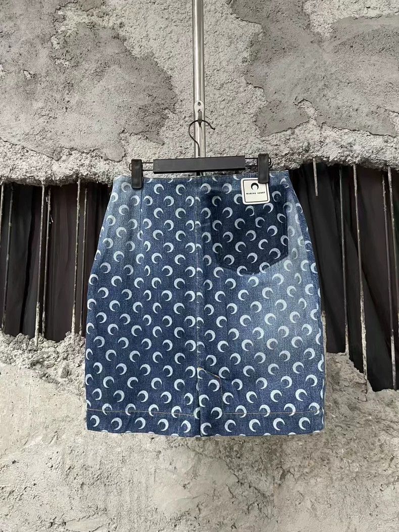 Marine Serre Marine Serre Moon Denim Skirt-yf Size US 27 - 2 Thumbnail