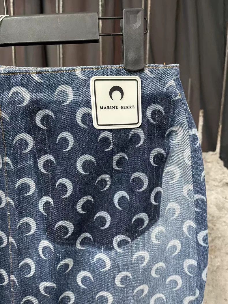 Marine Serre Marine Serre Moon Denim Skirt-yf Size US 27 - 5 Thumbnail