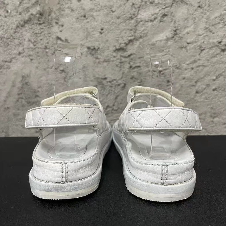 Chanel Chanel White Velcro Sandals-yf Size US 7.5 / EU 40-41 - 3 Thumbnail