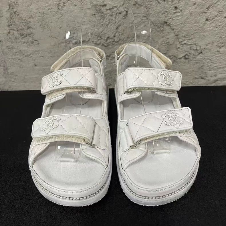 Chanel Chanel White Velcro Sandals-yf Size US 7.5 / EU 40-41 - 5 Thumbnail