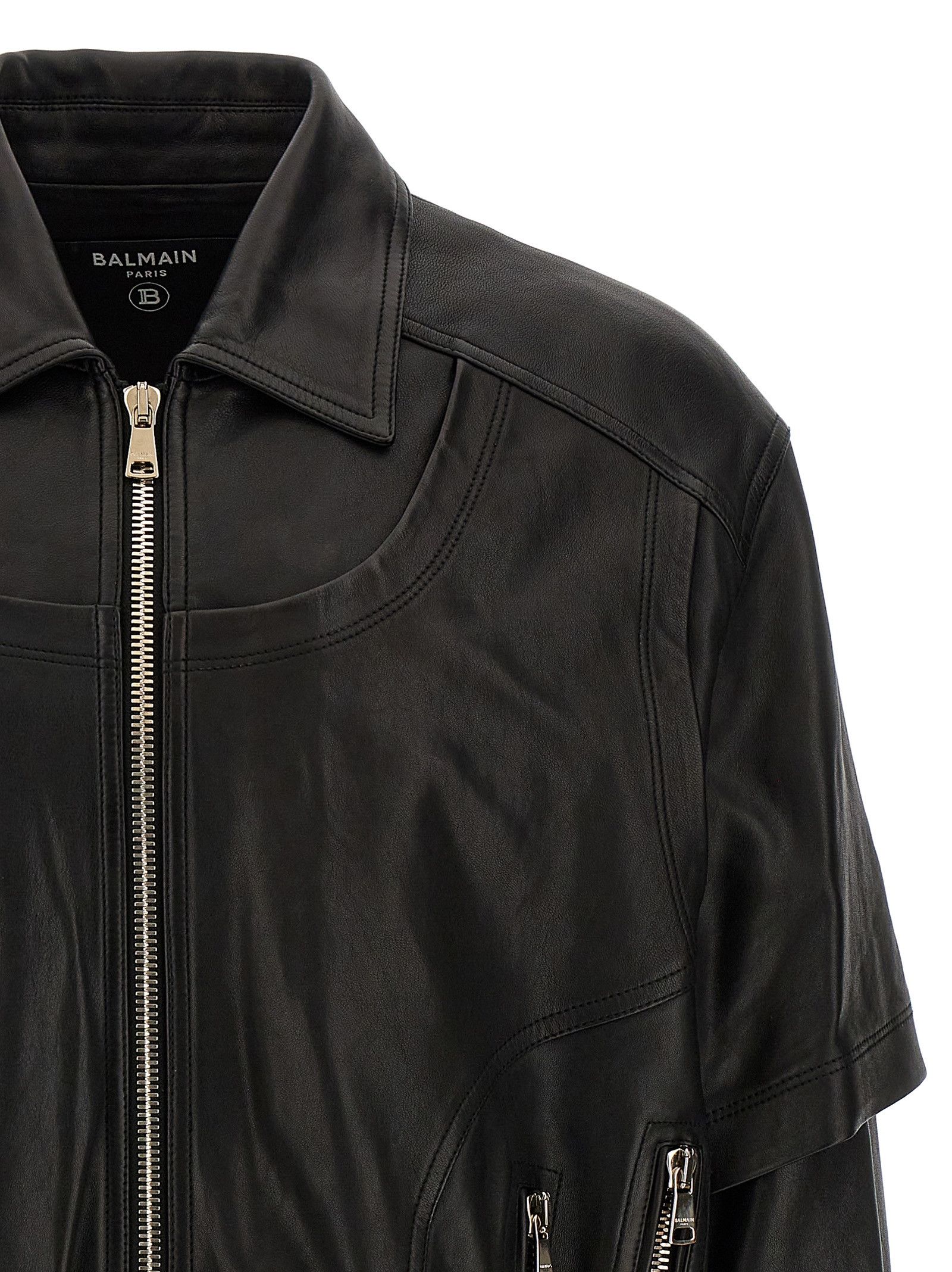 Balmain Layered Leather Jacket Size US M / EU 48-50 / 2 - 3 Thumbnail