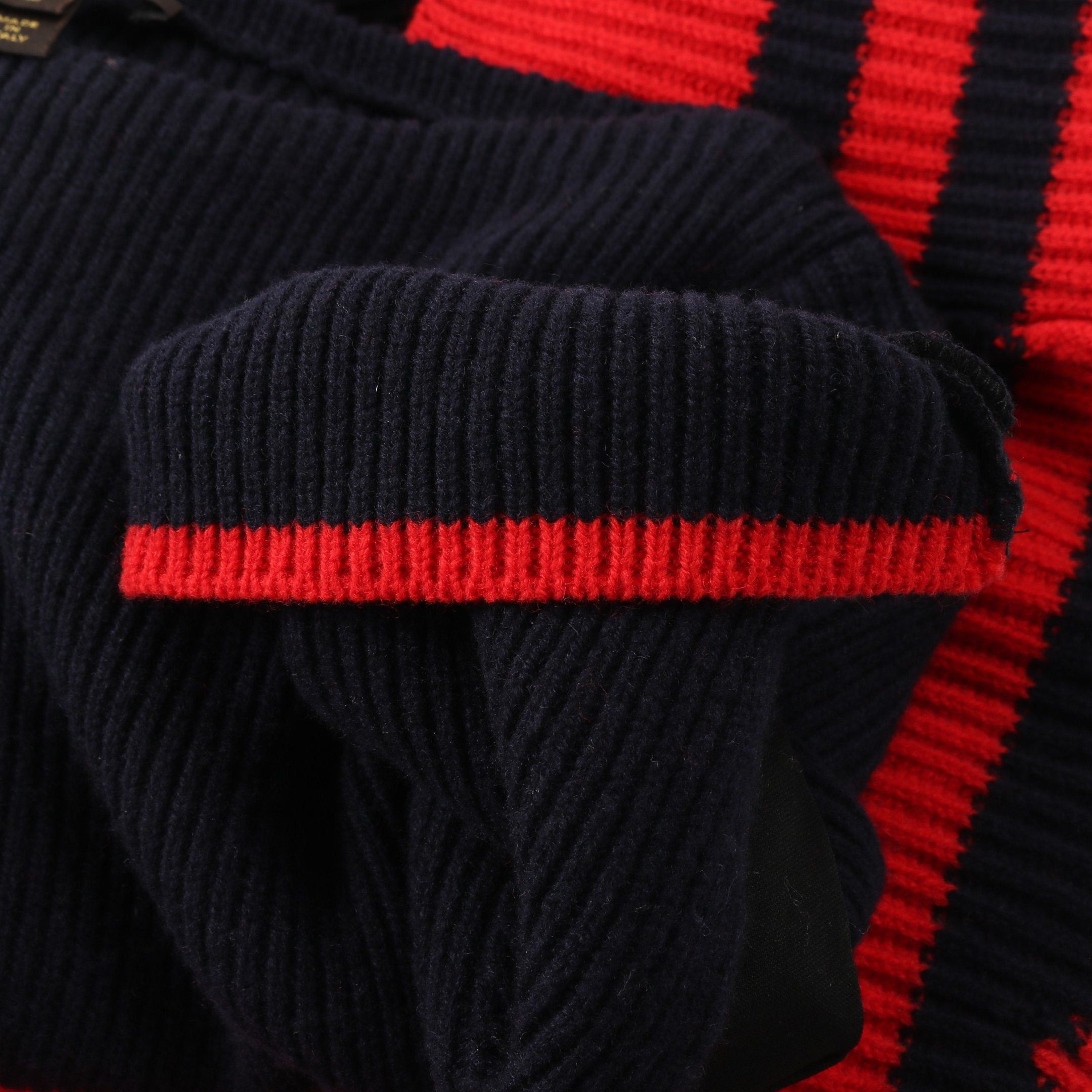 Louis Vuitton Louis Vuitton Knit Dress Wool Cashmere Dark Navy Red Black Size ONE SIZE - 7 Thumbnail