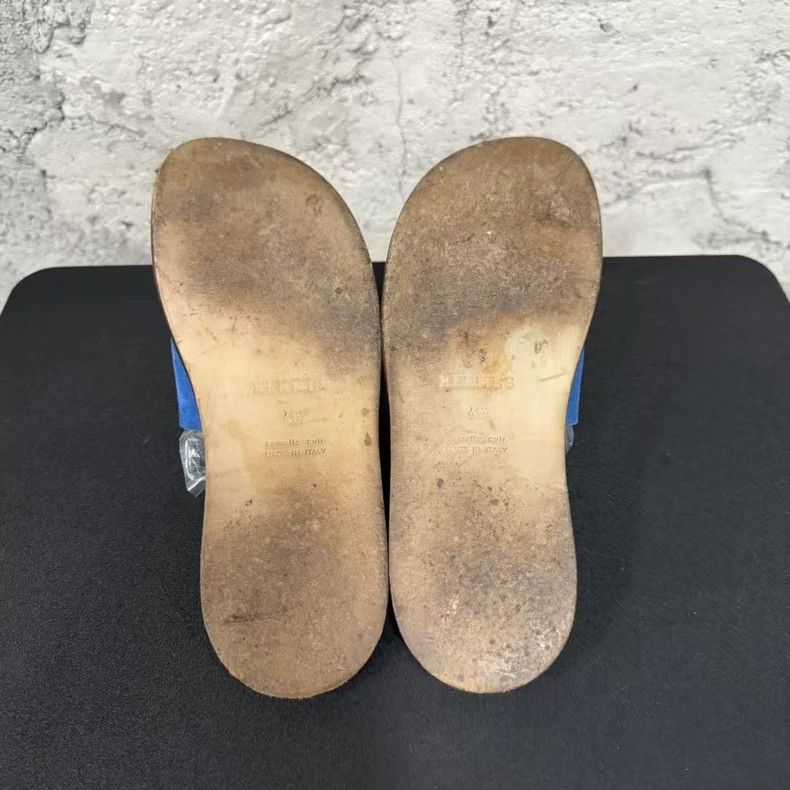 Hermes Hermes Blue Slide Sandals Size 41.5-yf Size US 9.5 / EU 42-43 - 7 Thumbnail