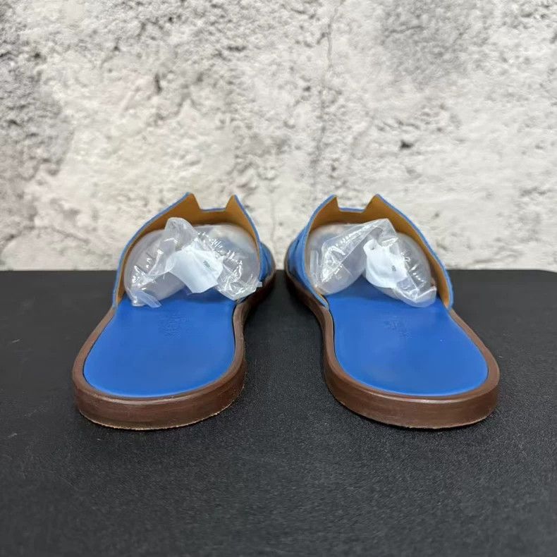 Hermes Hermes Blue Slide Sandals Size 41.5-yf Size US 9.5 / EU 42-43 - 3 Thumbnail