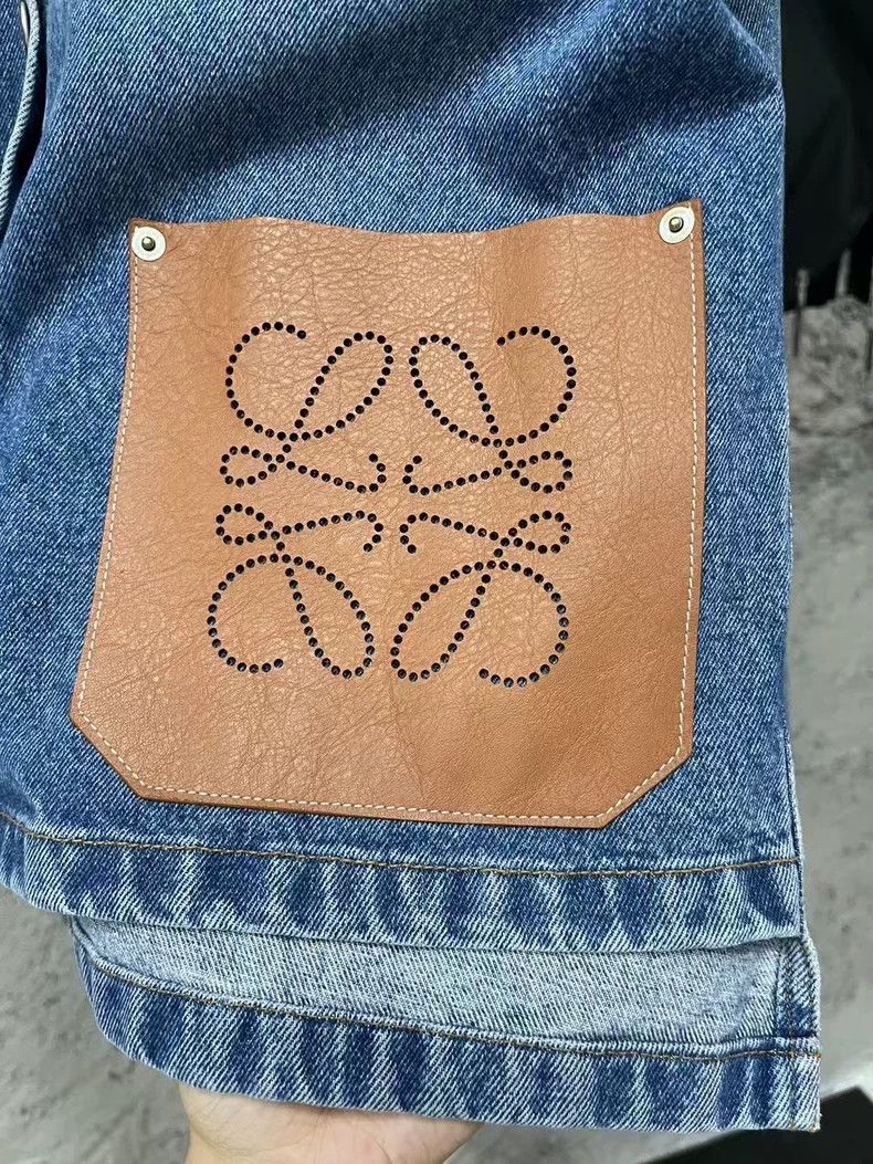 Loewe Denim and Leather Jacket Outerwear-yf