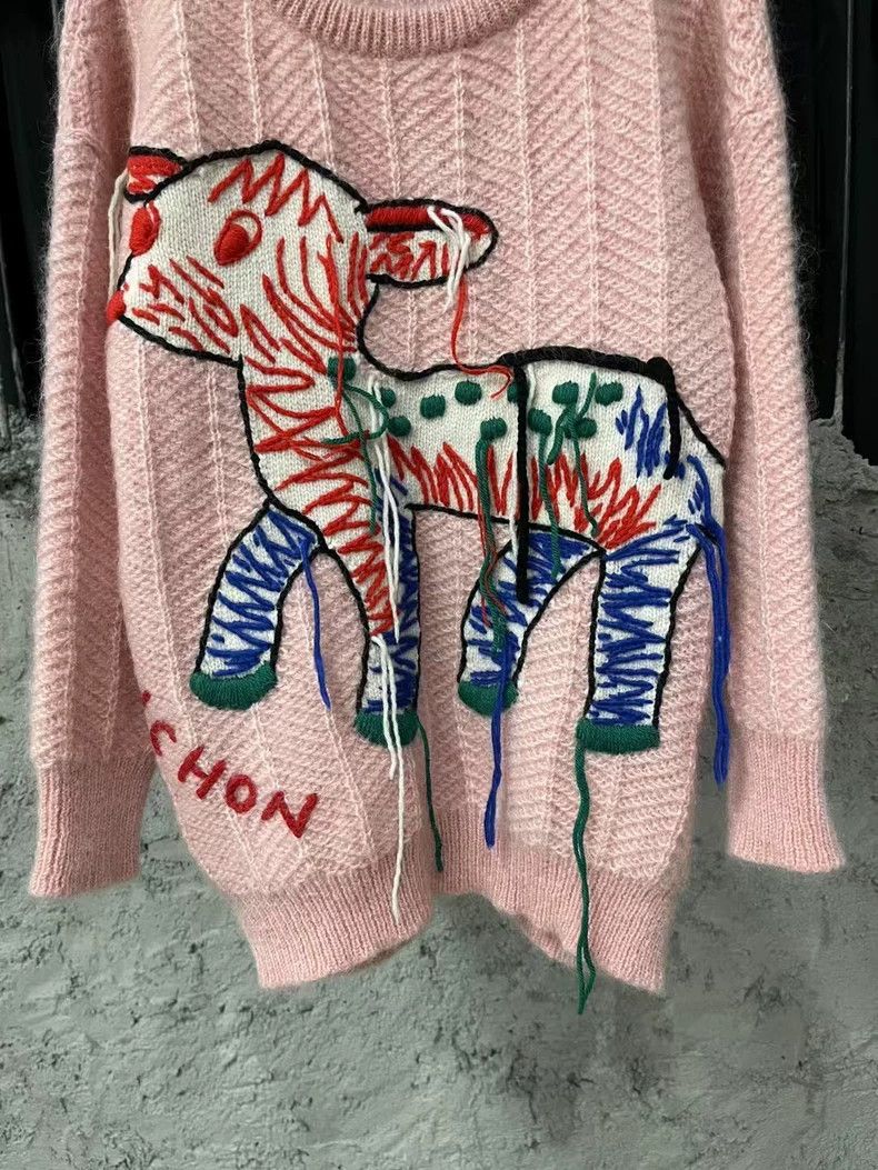 Gucci Gucci Pink Wool Sweater with Animal Design-yf Size US XS / EU 42 / 0 - 4 Thumbnail