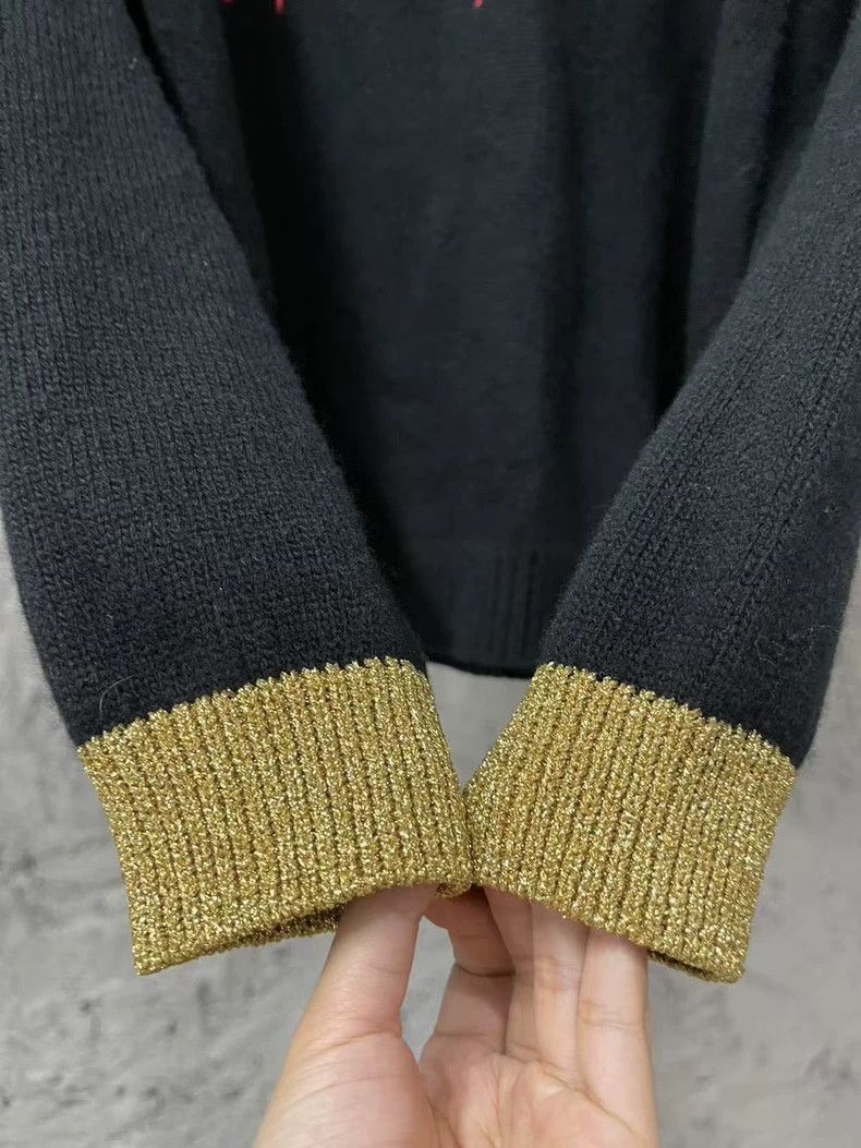 Gucci Gucci Black Sweater with Gold Accents-yf Size US M / EU 48-50 / 2 - 5 Thumbnail