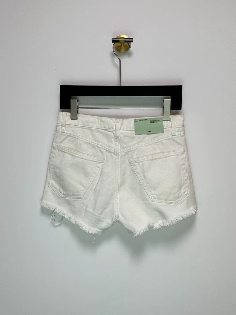 Off-White Off-White White Floral Denim Shorts-yf Size US 26 / EU 42 - 2 Thumbnail