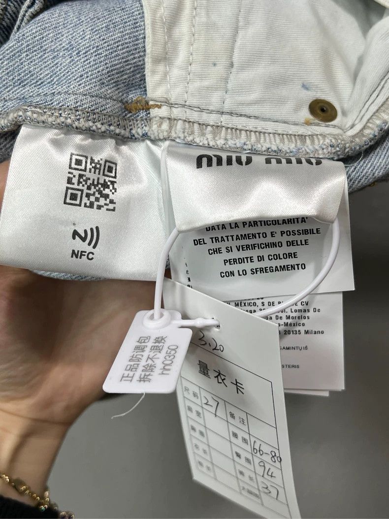 Miu Miu MiuMiu Embellished Denim Shorts New-yf Size US 27 - 4 Thumbnail