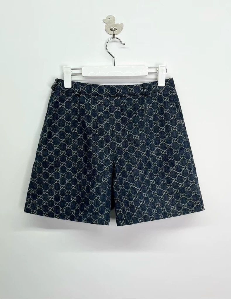 Gucci Gucci Double G Print Denim Shorts-yf Size US 42 / EU 58 - 2 Thumbnail