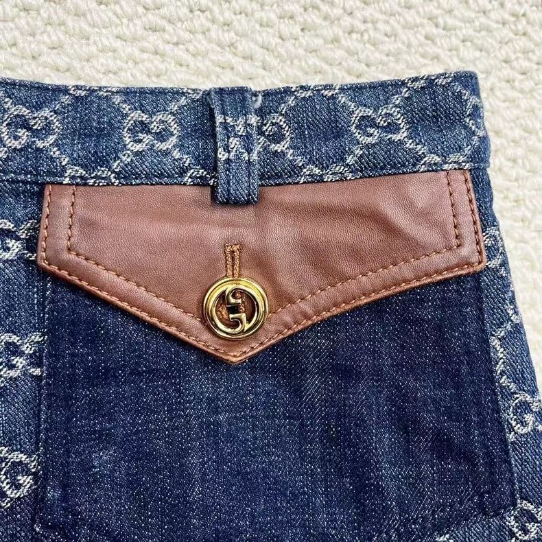 Gucci Gucci Double G Print Denim Shorts-yf Size US 42 / EU 58 - 5 Thumbnail