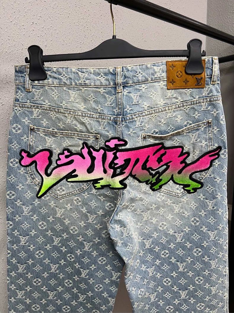 Louis Vuitton Louis Vuitton Flame Logo Denim Pants-yf Size US 30 / EU 46 - 4 Thumbnail