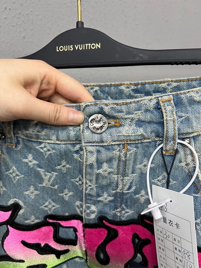 Louis Vuitton Louis Vuitton Flame Logo Denim Pants-yf Size US 30 / EU 46 - 5 Thumbnail