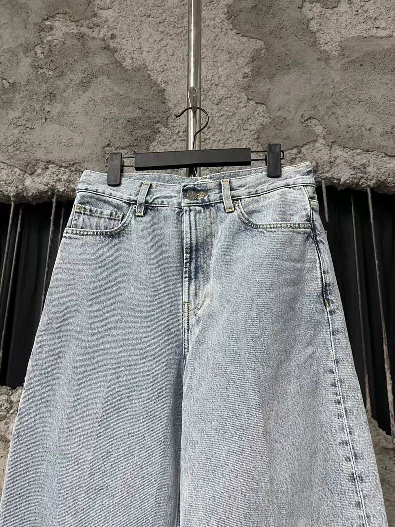 Toteme Toteme Wide Leg Denim Pants in Light Blue-yf Size US 27 - 3 Thumbnail