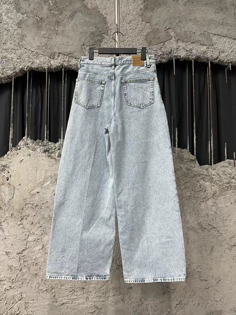 Toteme Toteme Wide Leg Denim Pants in Light Blue-yf Size US 27 - 2 Thumbnail