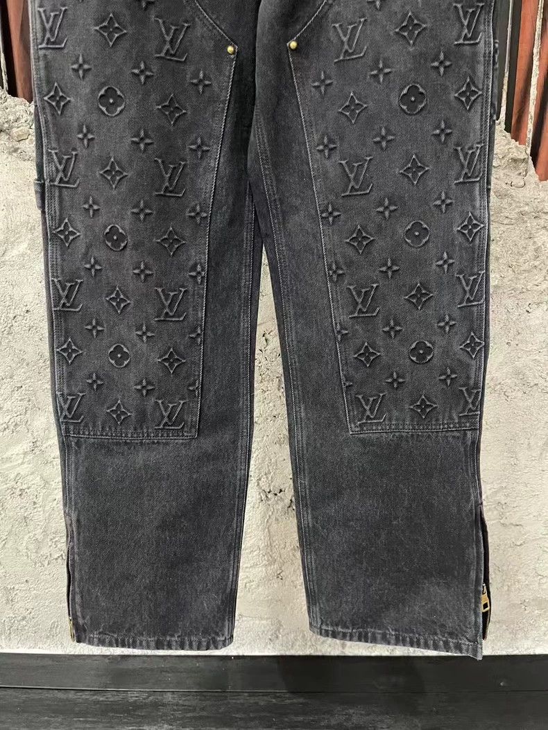 Louis Vuitton Louis Vuitton Black Embossed Denim Pants-yf Size US 30 / EU 46 - 4 Thumbnail