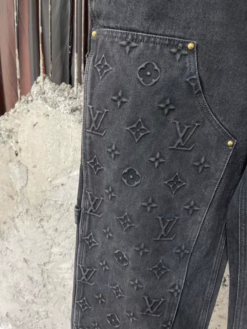 Louis Vuitton Louis Vuitton Black Embossed Denim Pants-yf Size US 30 / EU 46 - 5 Thumbnail