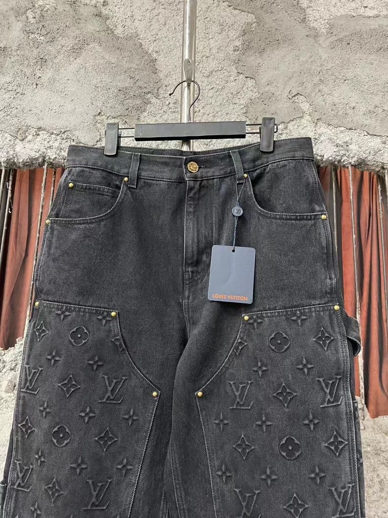 Louis Vuitton Louis Vuitton Black Embossed Denim Pants-yf Size US 30 / EU 46 - 3 Thumbnail