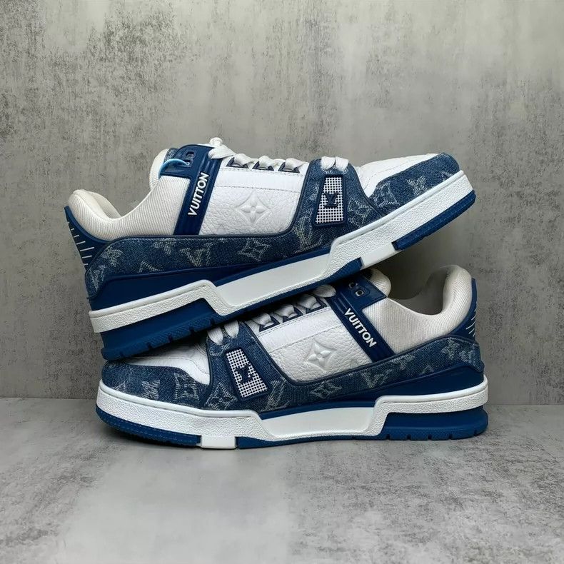 Louis Vuitton Lv Trainer Blue and White Sneakers-yf Size US 7.5 / EU 40-41 - 3 Thumbnail