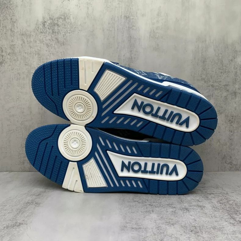 Louis Vuitton Lv Trainer Blue and White Sneakers-yf Size US 7.5 / EU 40-41 - 7 Thumbnail