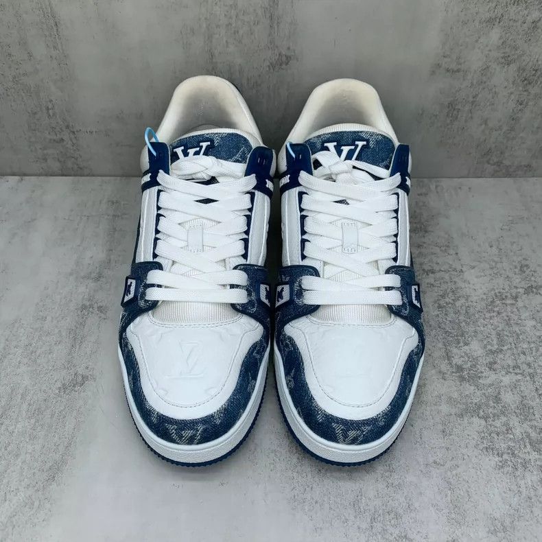 Louis Vuitton Lv Trainer Blue and White Sneakers-yf Size US 7.5 / EU 40-41 - 4 Thumbnail