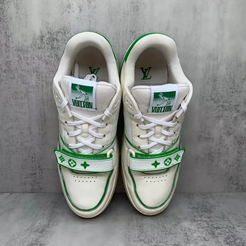 Louis Vuitton Lv Trainer White Green Sneakers Size 8-yf Size US 8 / EU 41 - 6 Thumbnail
