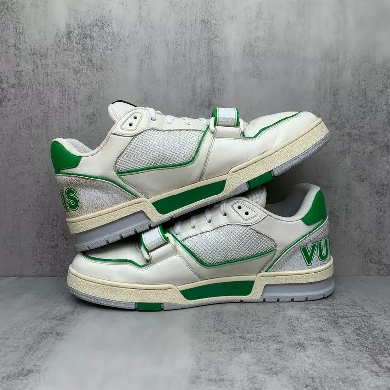 Louis Vuitton Lv Trainer White Green Sneakers Size 8-yf Size US 8 / EU 41 - 3 Thumbnail