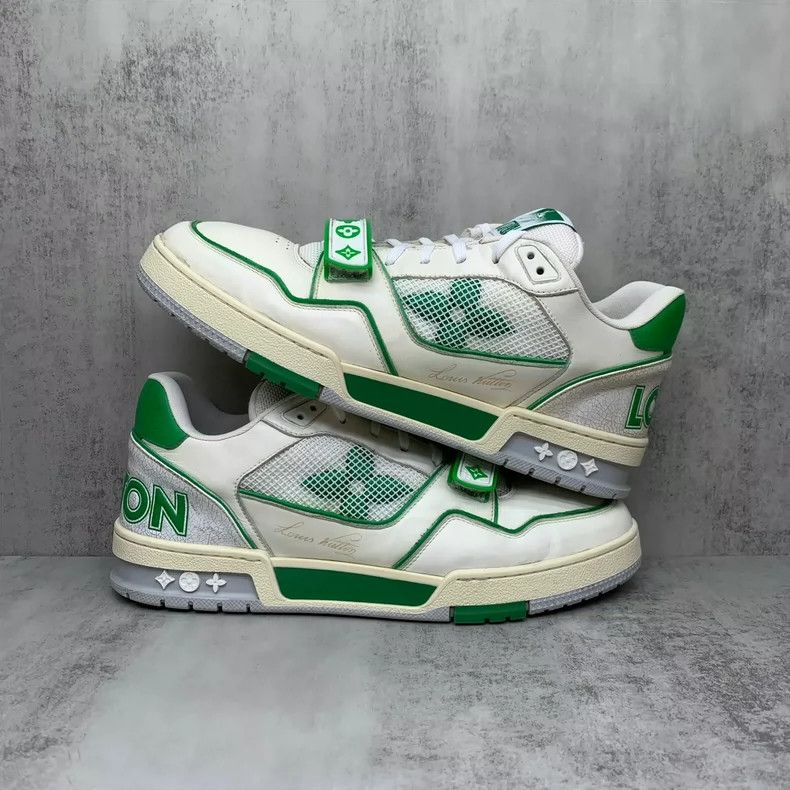 Louis Vuitton Lv Trainer White Green Sneakers Size 8-yf Size US 8 / EU 41 - 2 Thumbnail
