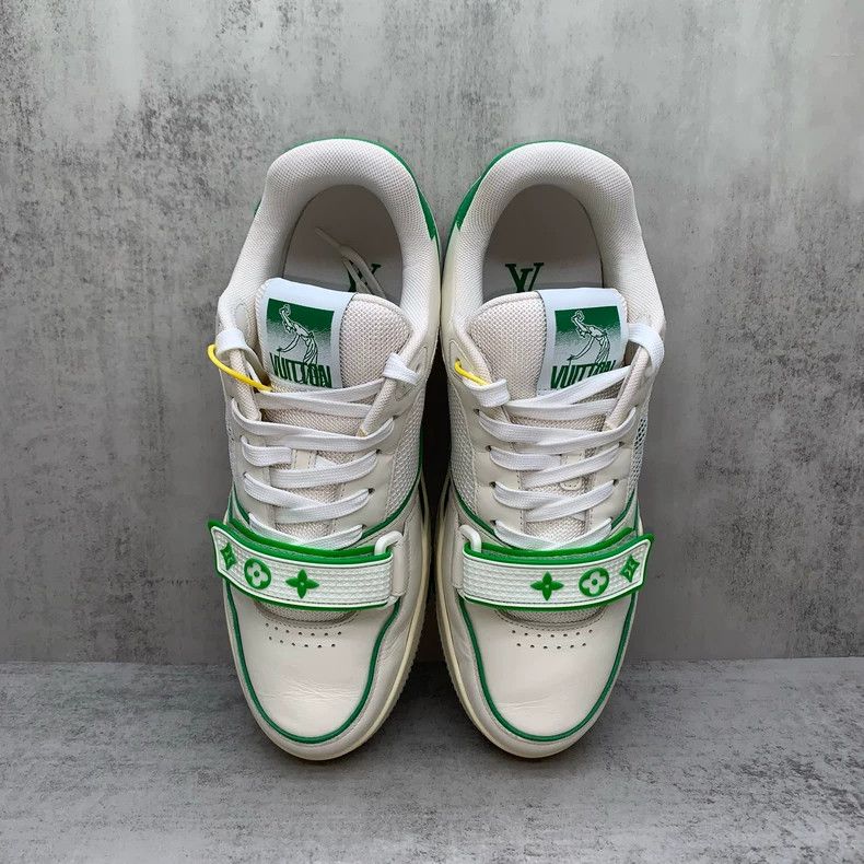 Louis Vuitton Lv Trainer White Green Sneakers with Velcro-yf Size US 9 / EU 42 - 6 Thumbnail