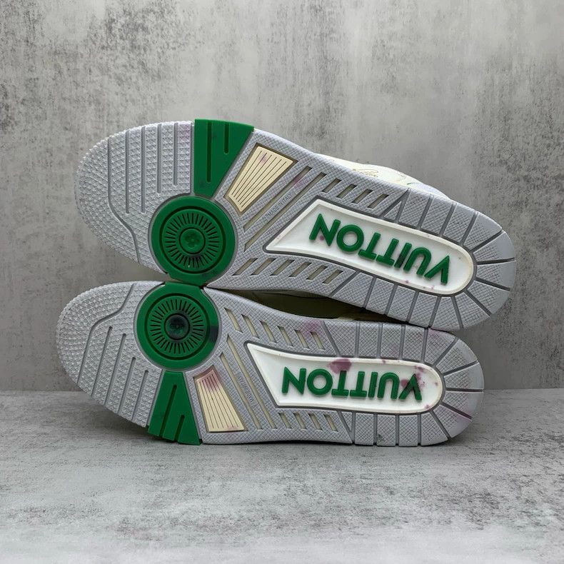Louis Vuitton Lv Trainer White Green Sneakers with Velcro-yf Size US 9 / EU 42 - 7 Thumbnail