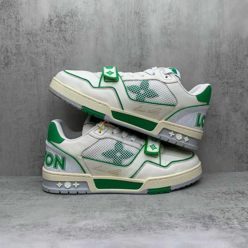 Louis Vuitton Lv Trainer White Green Sneakers with Velcro-yf Size US 9 / EU 42 - 2 Thumbnail
