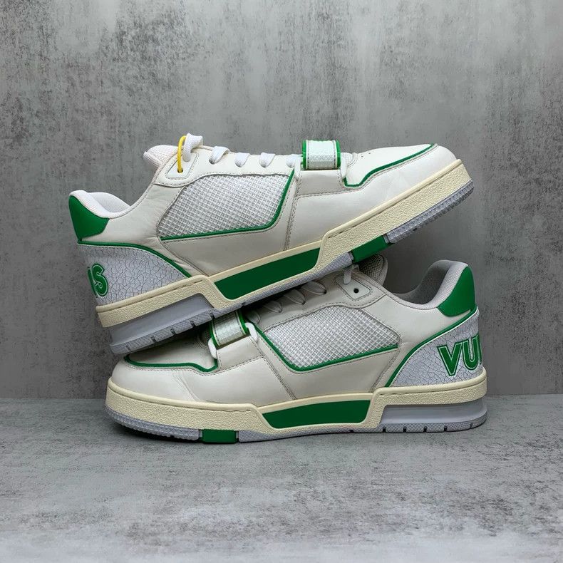 Louis Vuitton Lv Trainer White Green Sneakers with Velcro-yf Size US 9 / EU 42 - 3 Thumbnail
