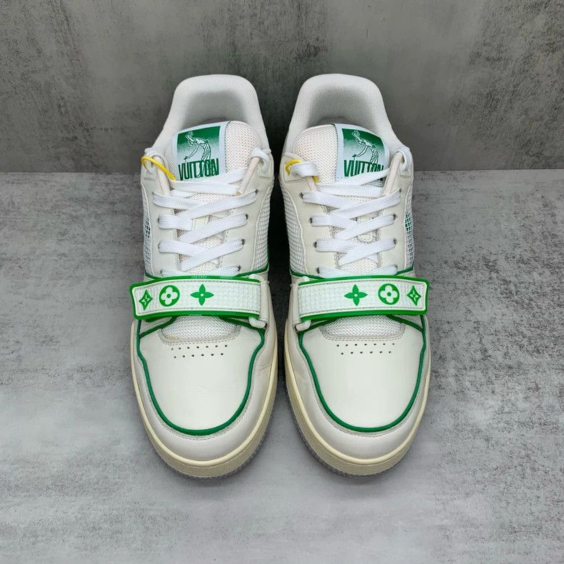 Louis Vuitton Lv Trainer White Green Sneakers with Velcro-yf Size US 9 / EU 42 - 4 Thumbnail