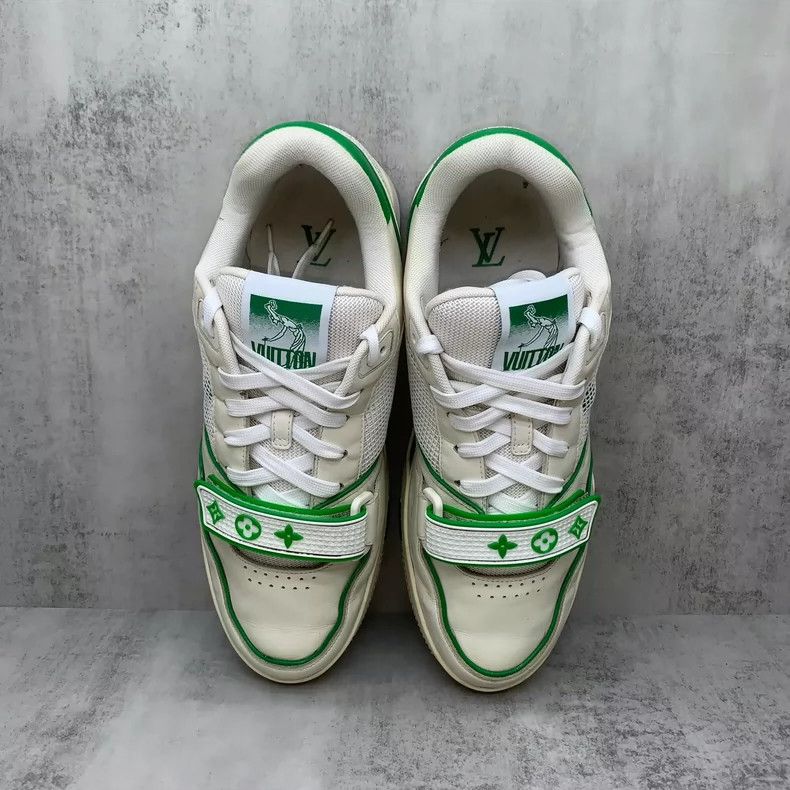 Louis Vuitton Lv Trainer White Green Velcro Sneakers-yf Size US 7 / EU 40 - 5 Thumbnail