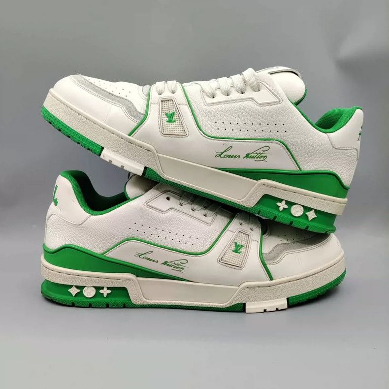 Louis Vuitton LV Trainer Shoes in White and Green-yf Size US 8.5 / EU 41-42 - 3 Thumbnail