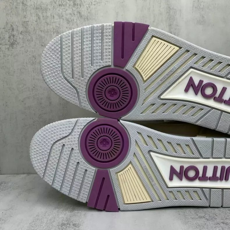 Louis Vuitton LV Trainer Sneakers White Purple Velcro Shoes-yf Size US 9 / EU 42 - 8 Thumbnail